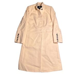 Burberry Wool Coat Women’s White Size 8 Button Long Capsule Wardrobe